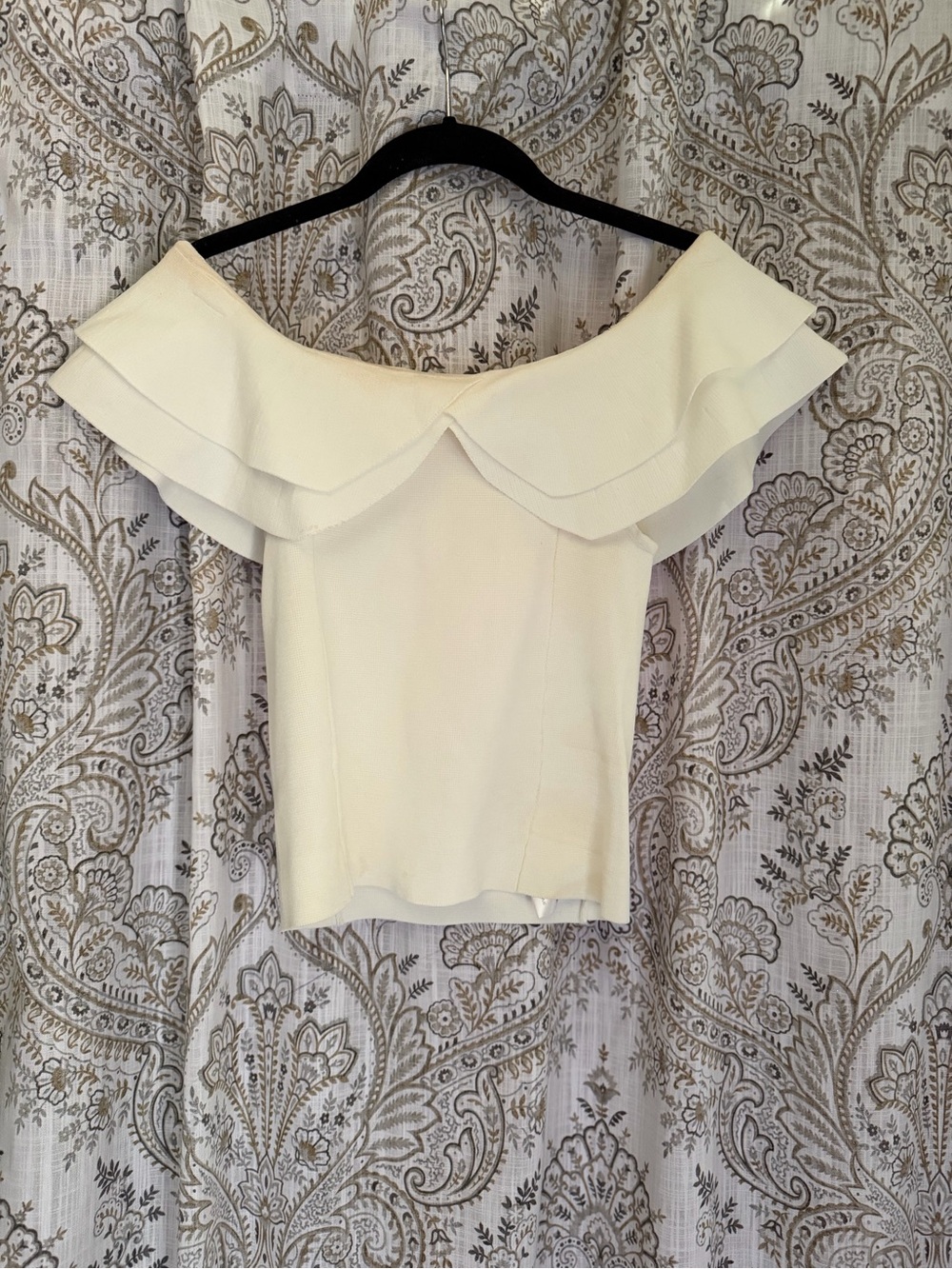 Chicwish Cream Off-Shoulder Ruffle Tank Top